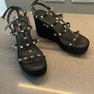 Valentino black espadrilles.  Barely worn. Size 40